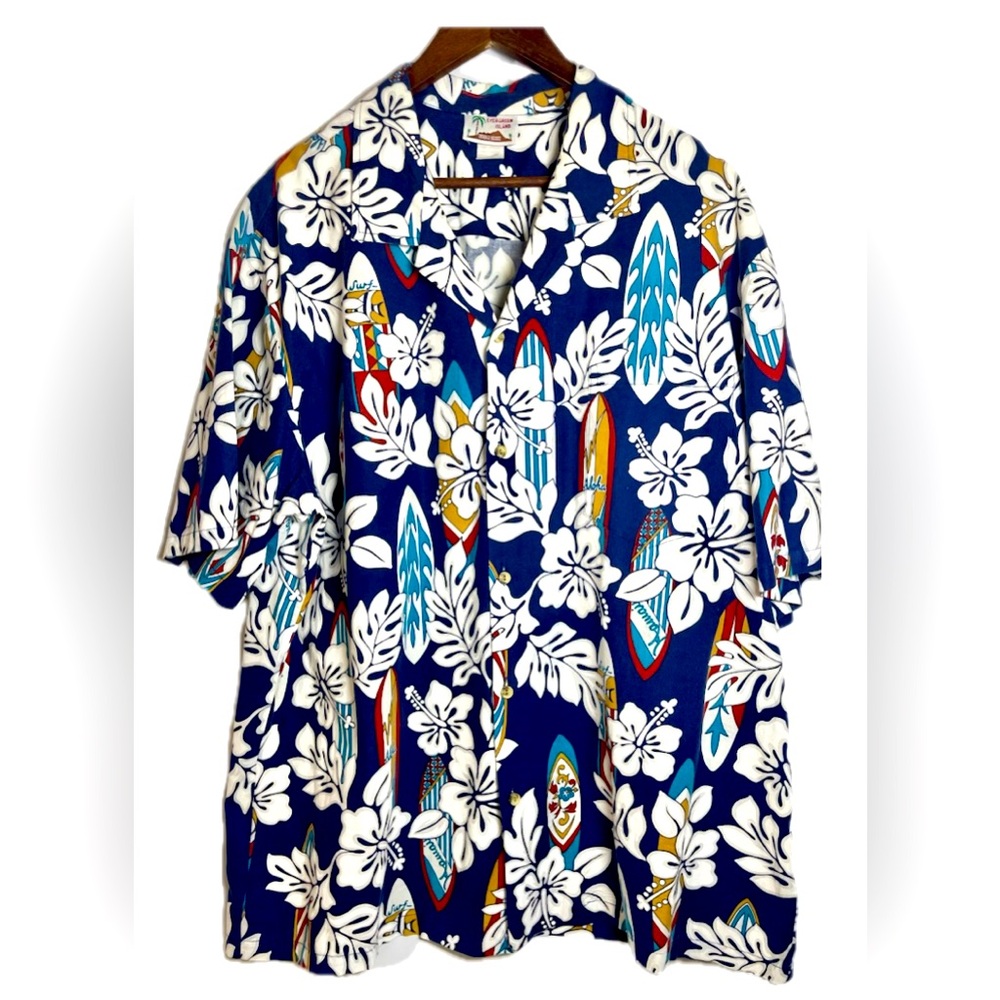 Evergreen Island Vintage Men’s Hawaiian Shirt – Plus size 2XL